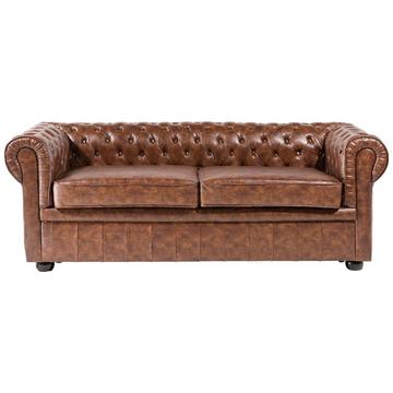 3 Sitzer Sofa aus Kunstleder Glamourös CHESTERFIELD