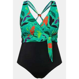 Ulla Popken Badeanzug Neckholder-Optik Softcups Knoten  