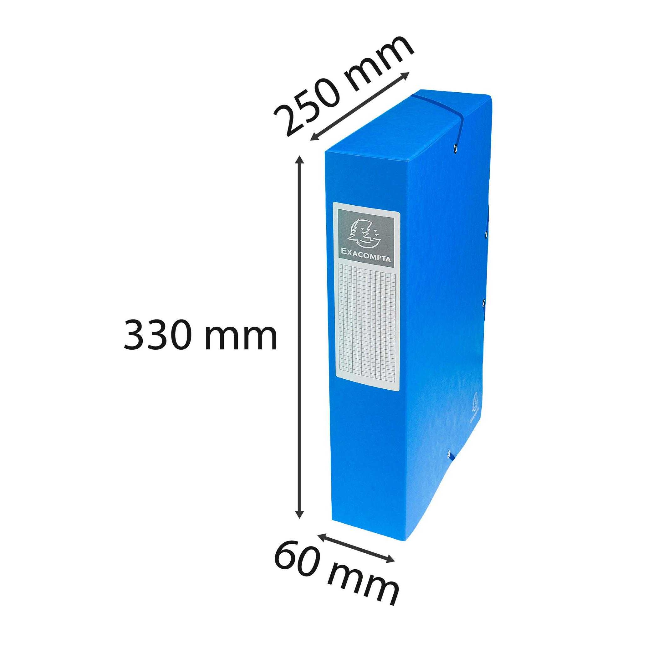 Exacompta Archivbox aus Colorspan-Karton 600g, Rückenbreite 60mm mit Etikett, 25x33cm für DIN A4 - x 8  