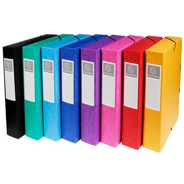 Archivbox aus Colorspan-Karton 600g, Rückenbreite 60mm mit Etikett, 25x33cm für DIN A4 - x 8