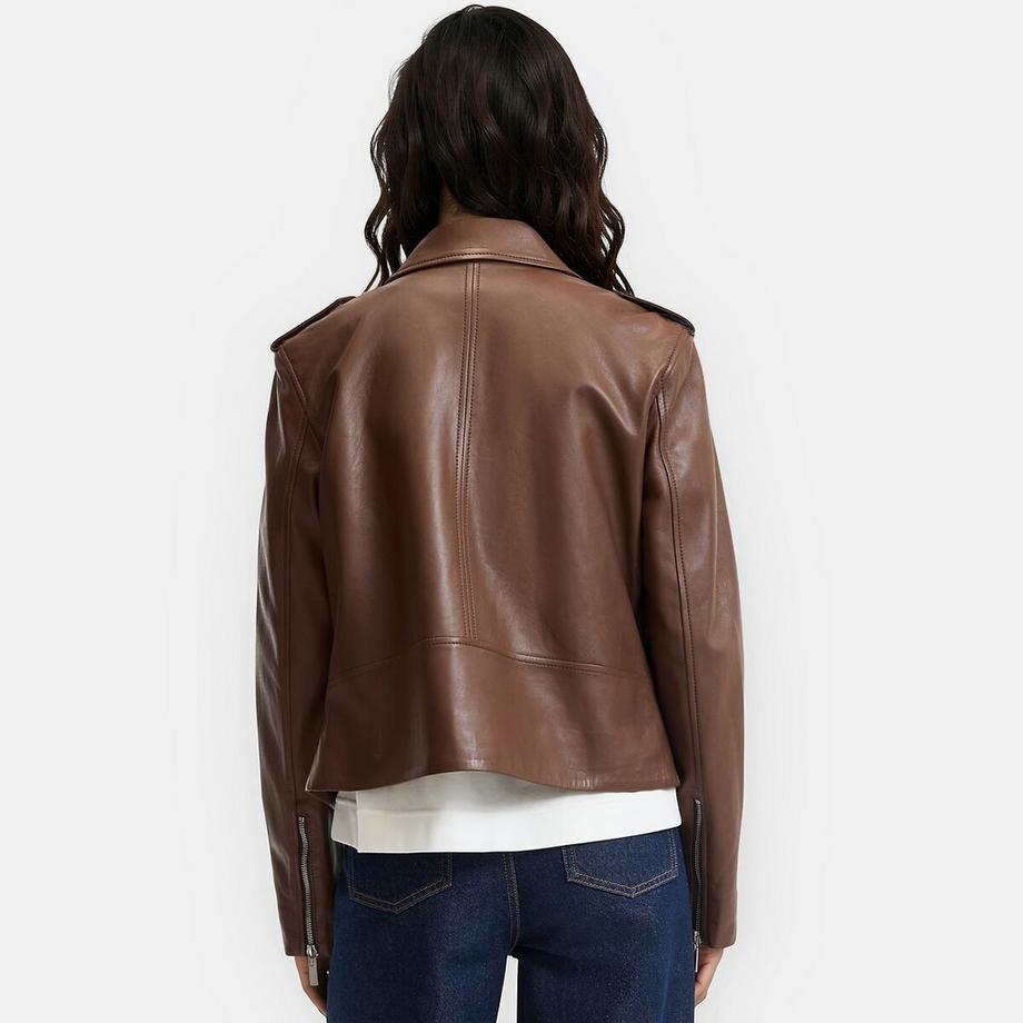 La Redoute Collections Lederjacke im Biker-Stil mit Reissverschluss  