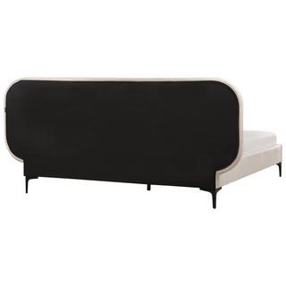 Beliani Lit avec sommier en Velours Moderne SUZETTE  