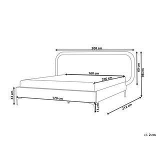 Beliani Bett mit Lattenrost aus Samtstoff Modern SUZETTE  