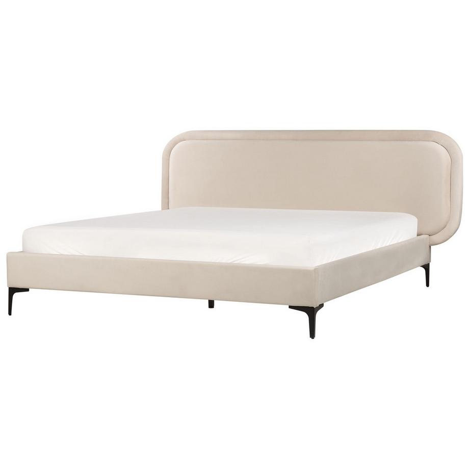 Bett mit Lattenrost aus Samtstoff Modern SUZETTE
