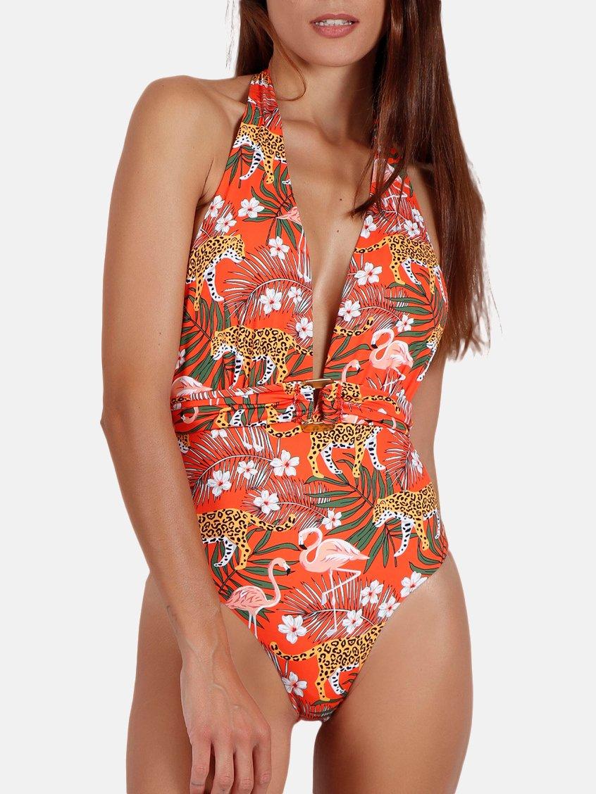 Admas  Maillot de bain 1 pièce dos nu Jungle Fever 