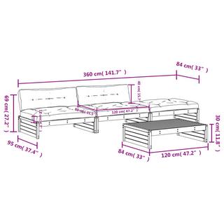 VidaXL set divani da giardino Legno  