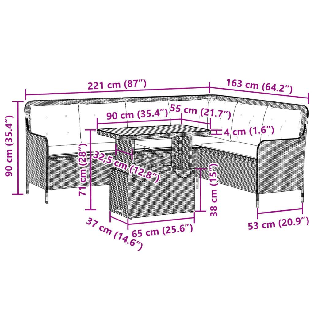 VidaXL Ensemble de canapés de jardin rotin synthétique  