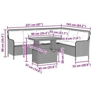 VidaXL Ensemble de canapés de jardin rotin synthétique  