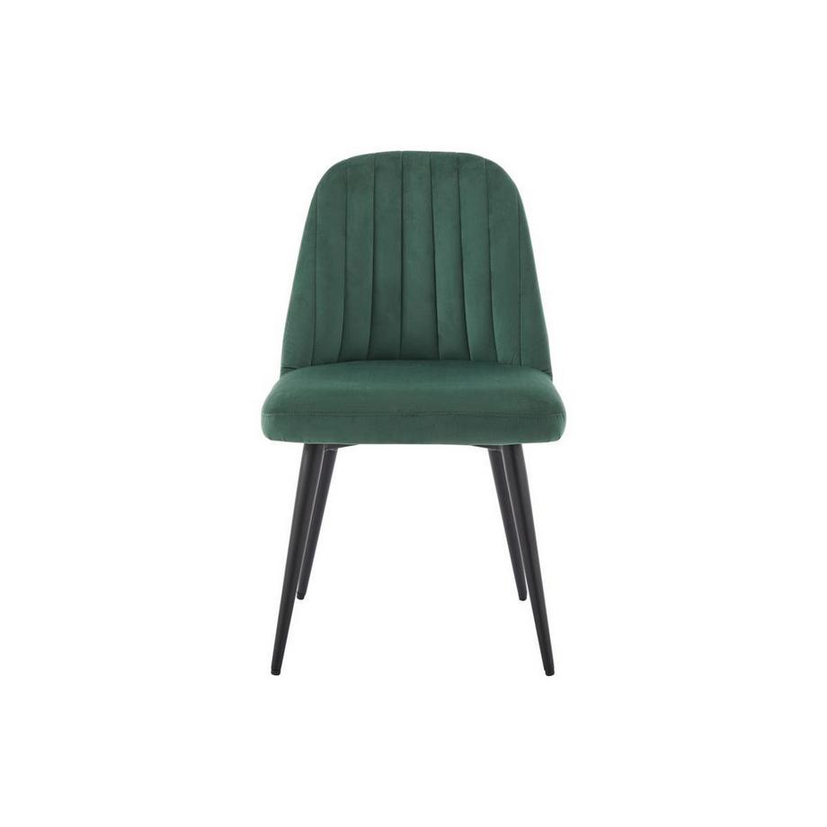 Vente-unique Lot de 2 chaises ELEANA Velours Métal  