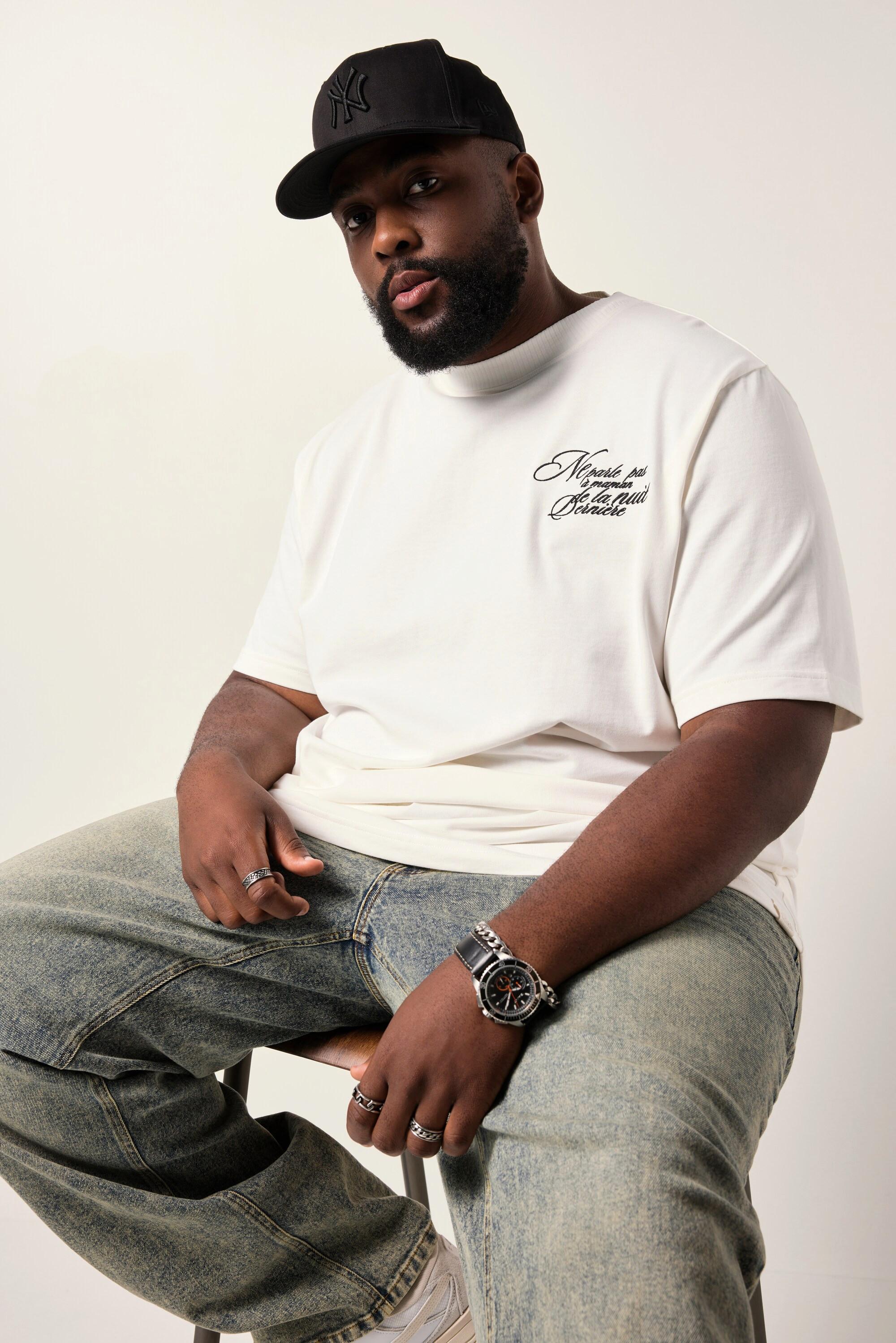 Sthuge Halbarm Stickereien T-Shirt  