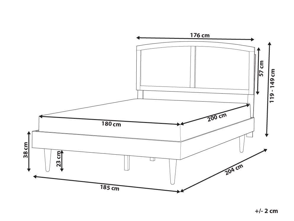 Beliani Letto con rete a doghe en Legno di caucciù Rustico VARZY  