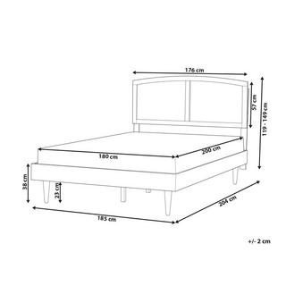 Beliani Letto con rete a doghe en Legno di caucciù Rustico VARZY  