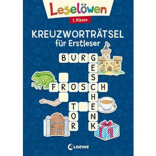 Leselöwen Kreuzworträtsel für Erstleser - 1. Klasse (Marineblau) Loewe Lernen und Rätseln (Hrsg.); Merle, Katrin (Illustrationen) Gebundene Ausgabe 