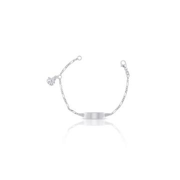 Plaketten-Armband Engel Weissgold 750 Figaro, 1.7mm, 14cm