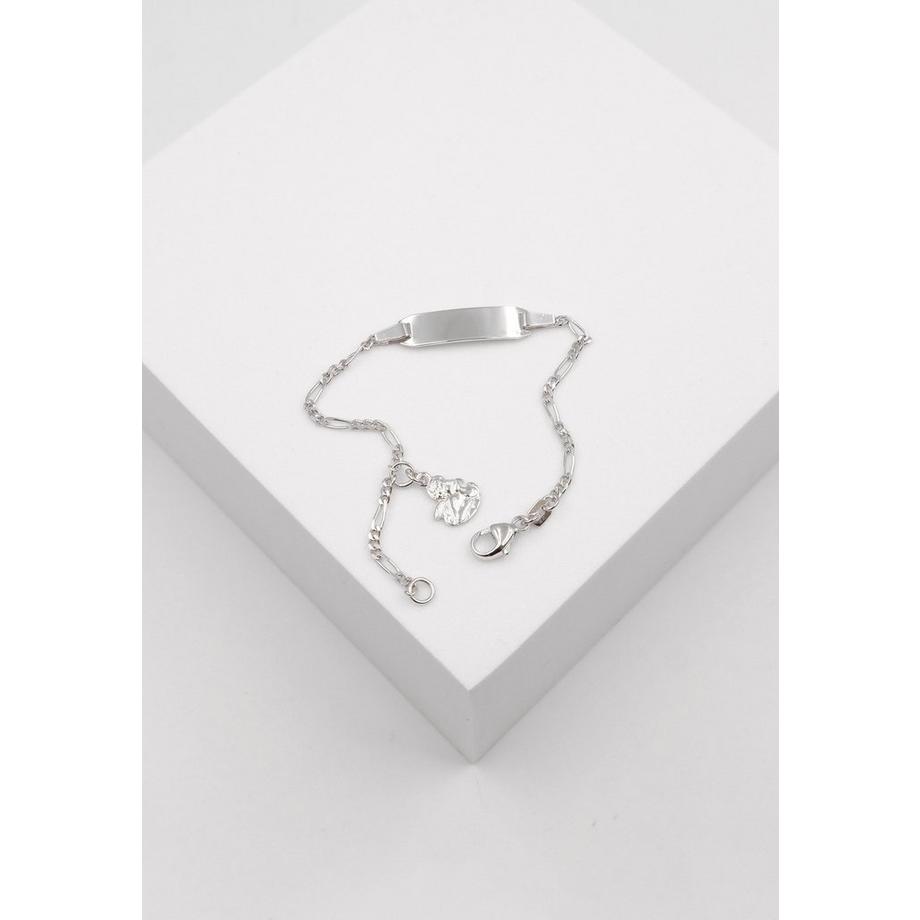 MUAU Schmuck  Plaketten-Armband Engel Weissgold 750 Figaro, 1.7mm, 14cm 