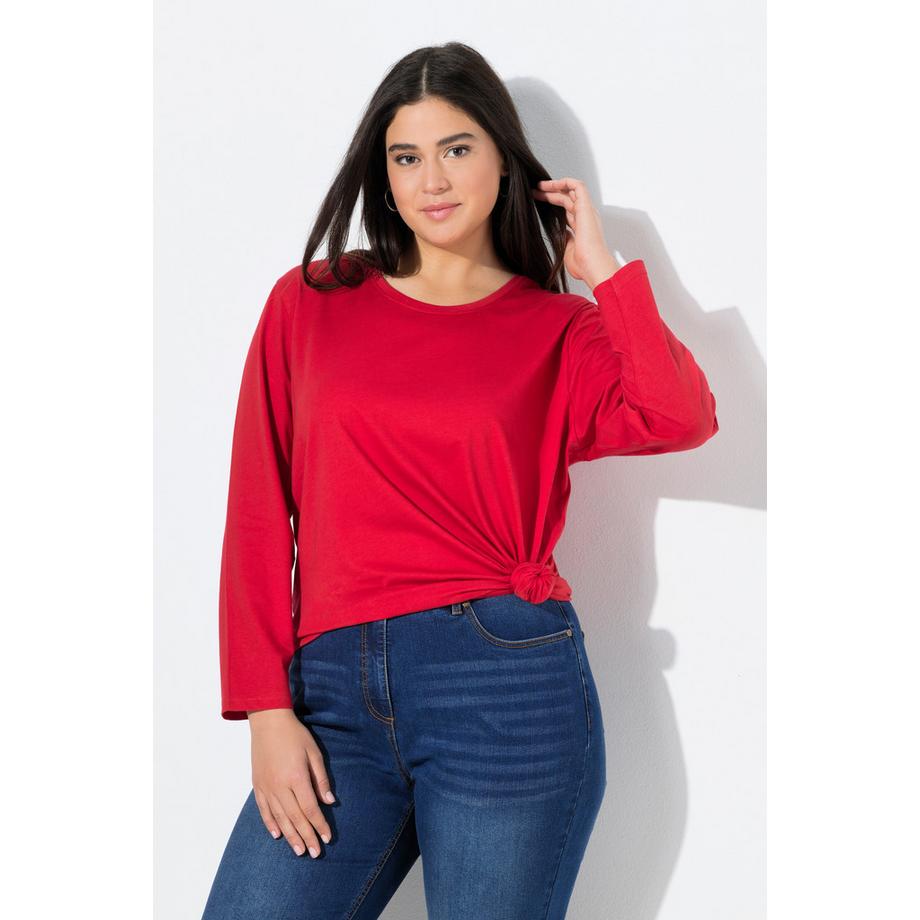 Ulla Popken Relaxed Fit Langarm Rundhals Shirt  