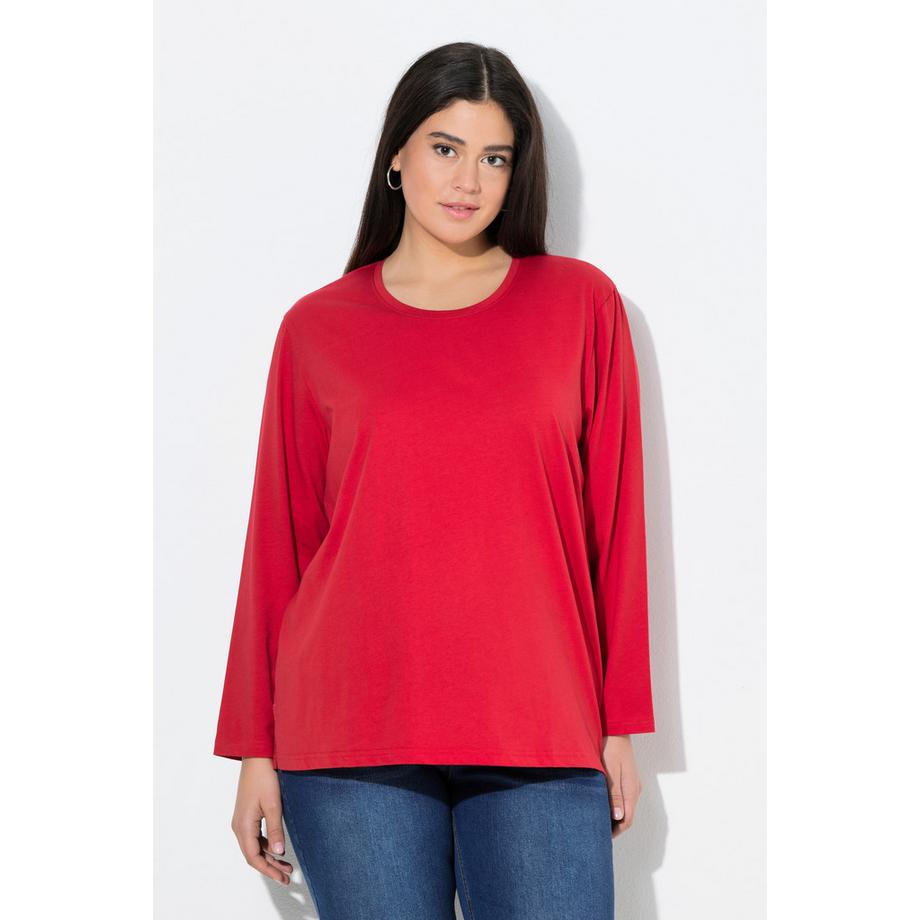 Ulla Popken Relaxed Fit Langarm Rundhals Shirt  