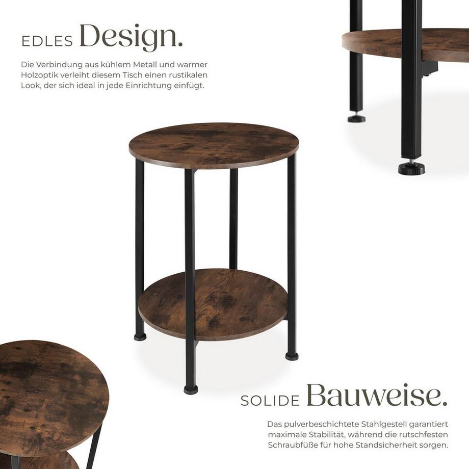 Tectake Beistelltisch Ballina Industrial Style Holz und Stahl  