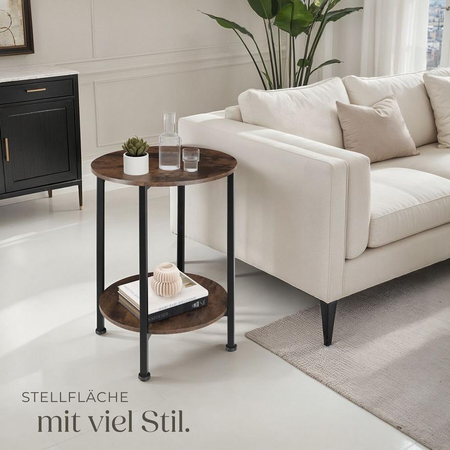 Tectake Beistelltisch Ballina Industrial Style Holz und Stahl  