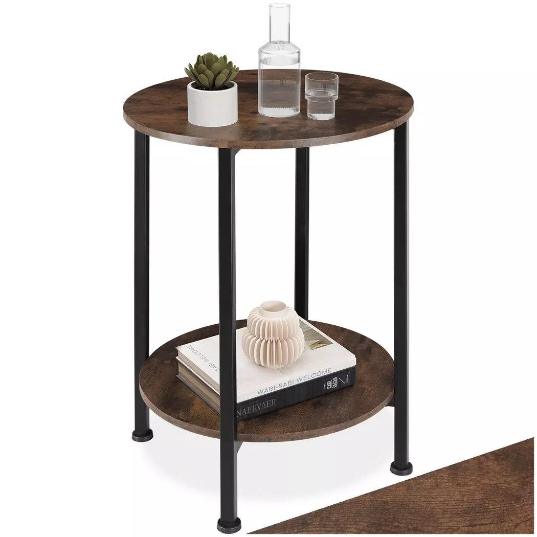 tectake Bedside Table Ballina in Dark Brown