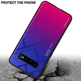 Cadorabo  Housse compatible avec Samsung Galaxy S10 4G - Coque de protection bicolore en silicone TPU et dos en verre trempé 