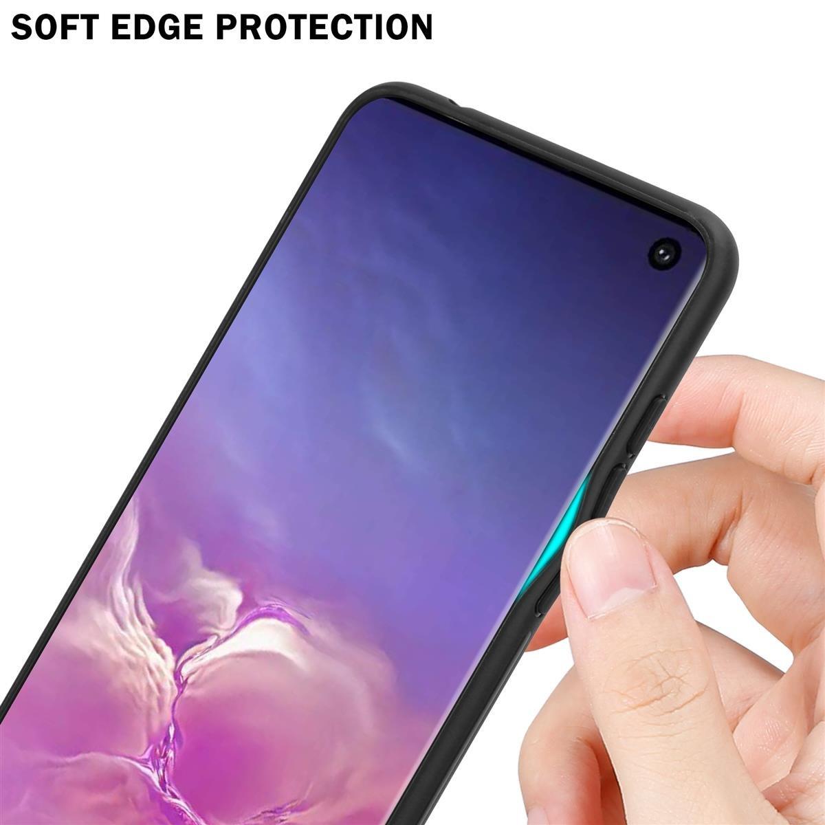 Cadorabo  Housse compatible avec Samsung Galaxy S10 4G - Coque de protection bicolore en silicone TPU et dos en verre trempé 