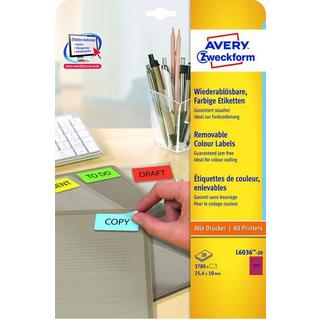 Avery-Zweckform AVERY ZWECKFORM Etiketten 25,4x10mm, 3780Stk.  