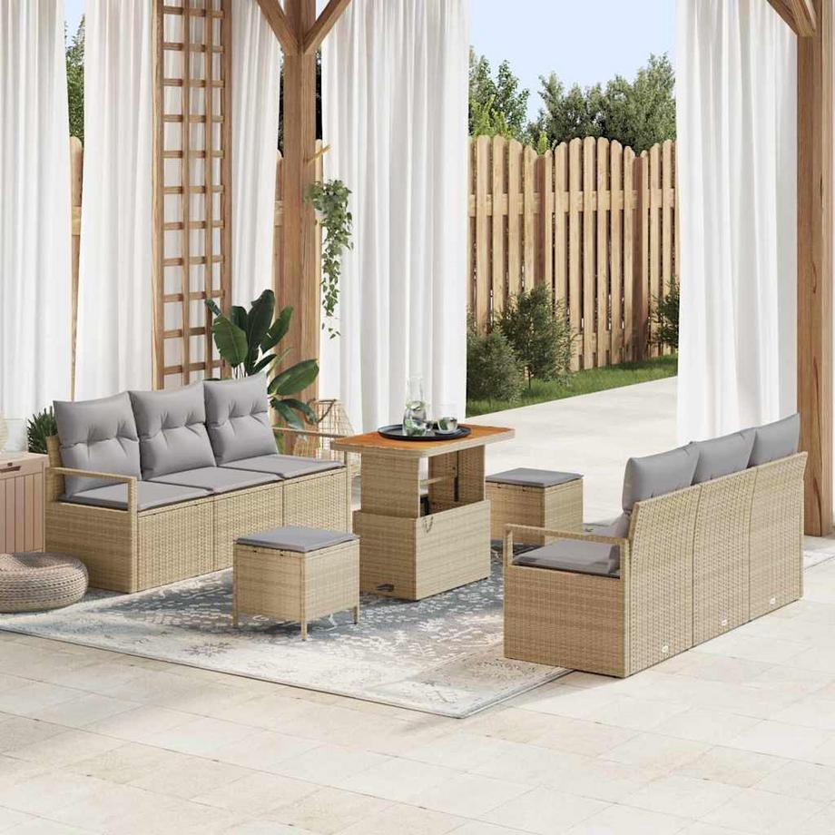 VidaXL Ensemble de meubles de patio poly rattan  