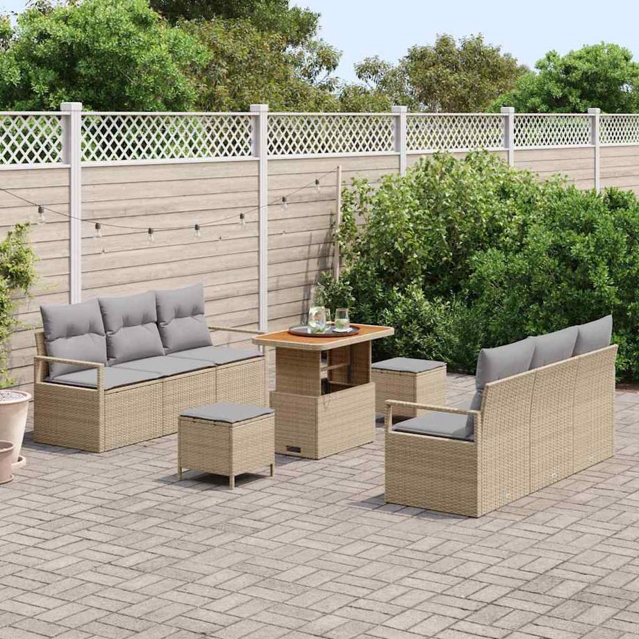 VidaXL Ensemble de meubles de patio poly rattan  
