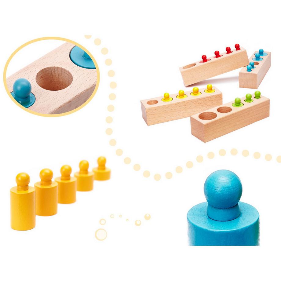 Gameloot  Bunte Holzzylinder - Gewichtsblöcke 