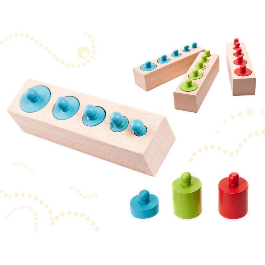 Gameloot  Bunte Holzzylinder - Gewichtsblöcke 