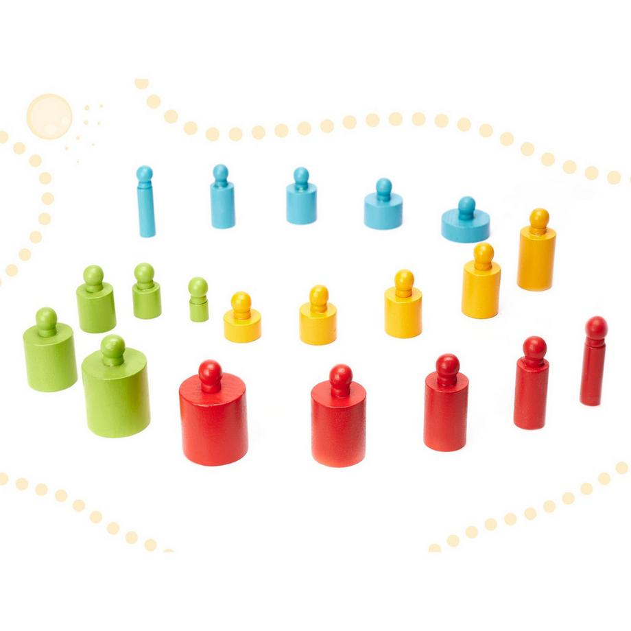 Gameloot  Bunte Holzzylinder - Gewichtsblöcke 