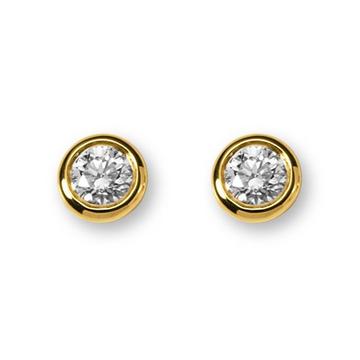 Clous d'oreilles en diamant 0,40ct. or jaune 750