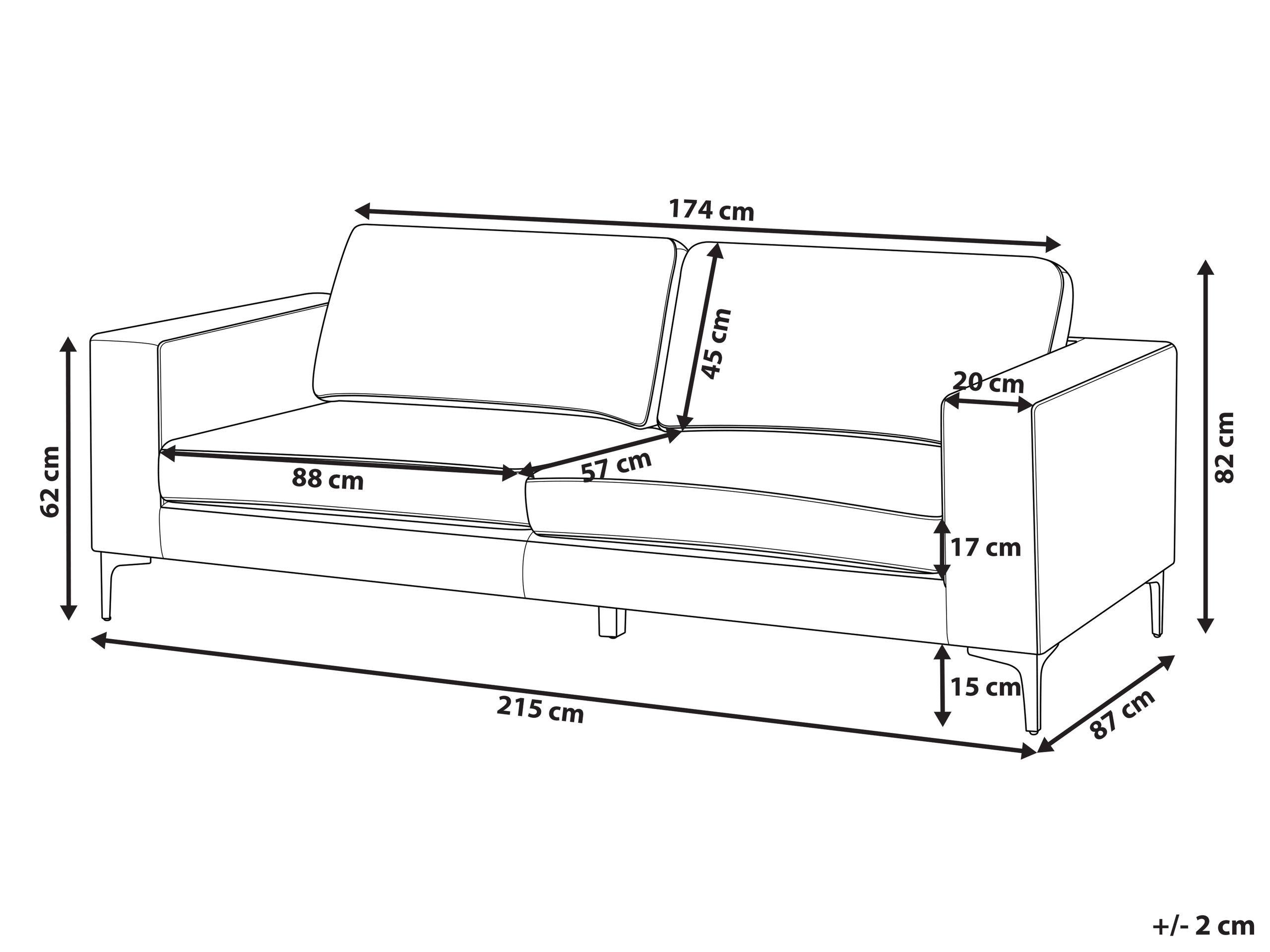 Beliani 3 Sitzer Sofa aus Bouclé Retro VADSTENA  