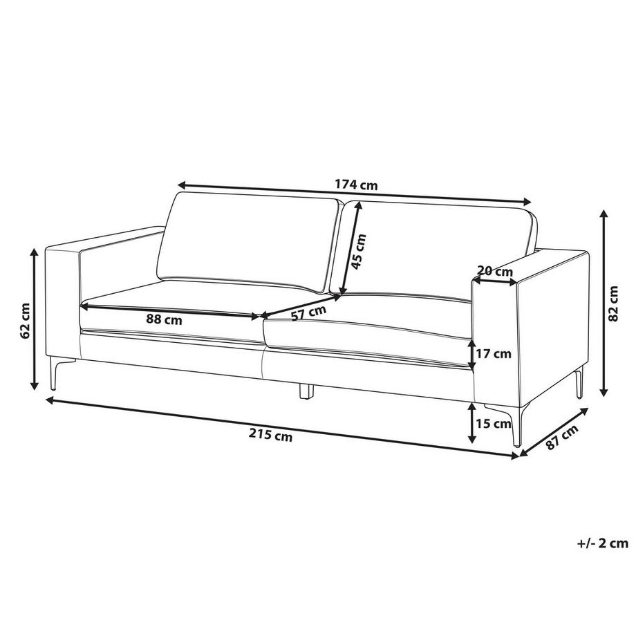 Beliani Divano 3 posti en Bouclé Retrò VADSTENA  