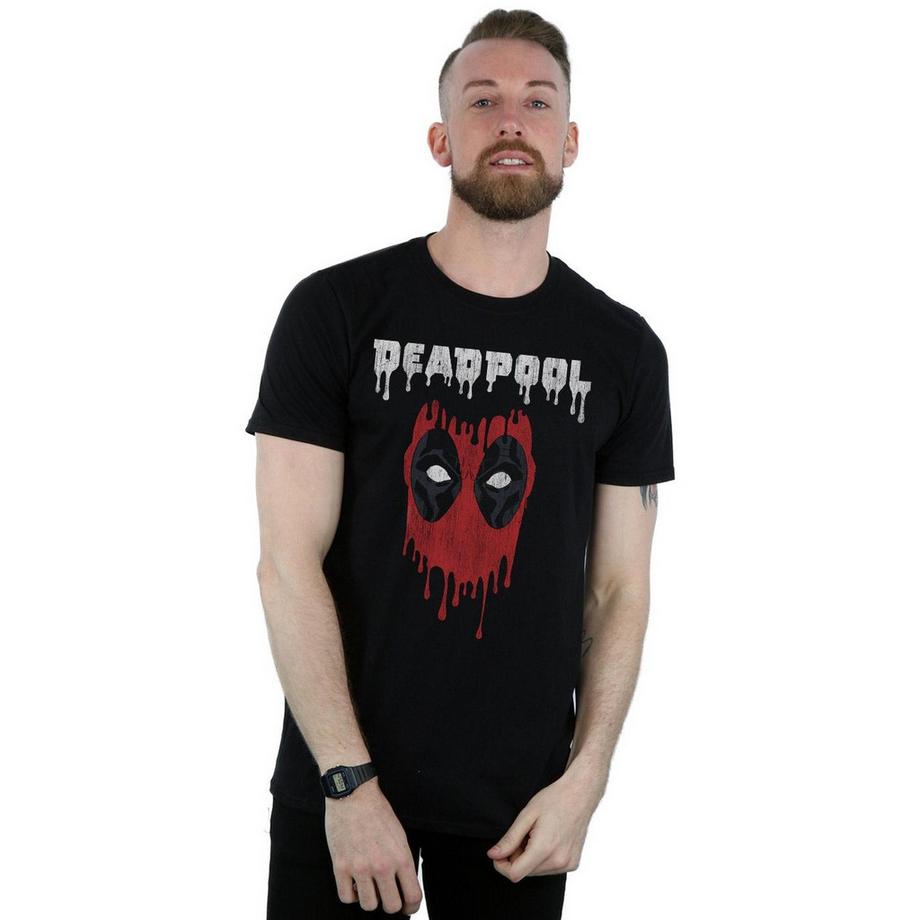 MARVEL Deadpool Melted Face Grafikdruck T-Shirt  