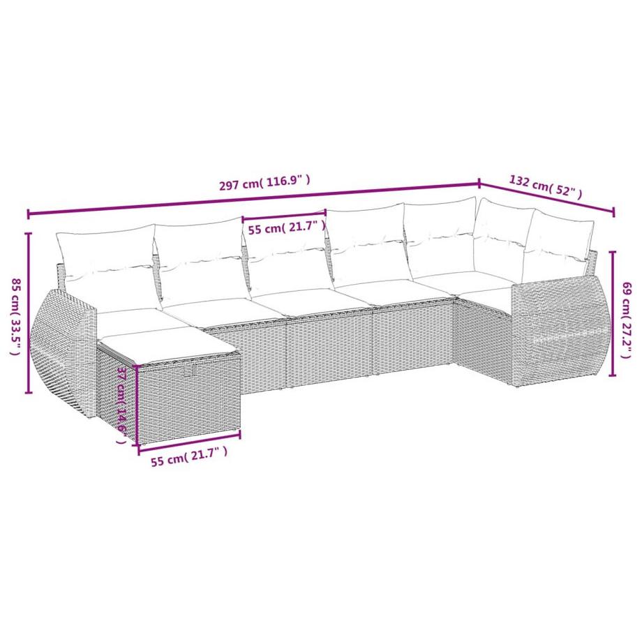 VidaXL Garten sofagarnitur poly-rattan  