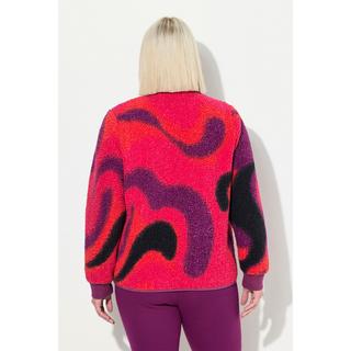 Ulla Popken Giacca in Pile Collo Alto Tasche con Zip  