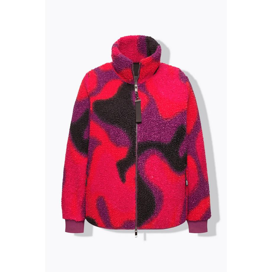 Ulla Popken Giacca in Pile Collo Alto Tasche con Zip  