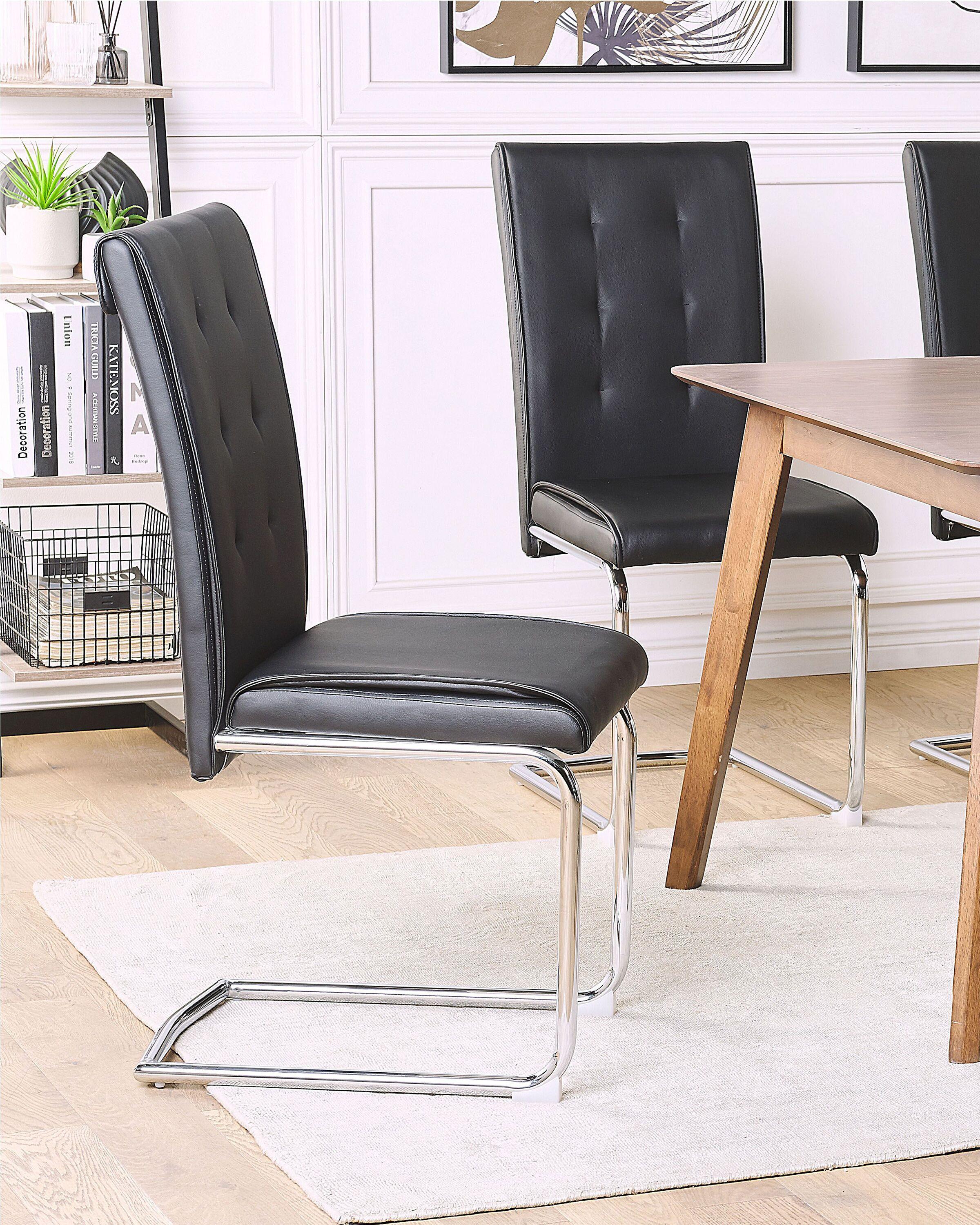 Beliani Lot de 2 chaises de salle à manger en Cuir PU Moderne ROVARD  