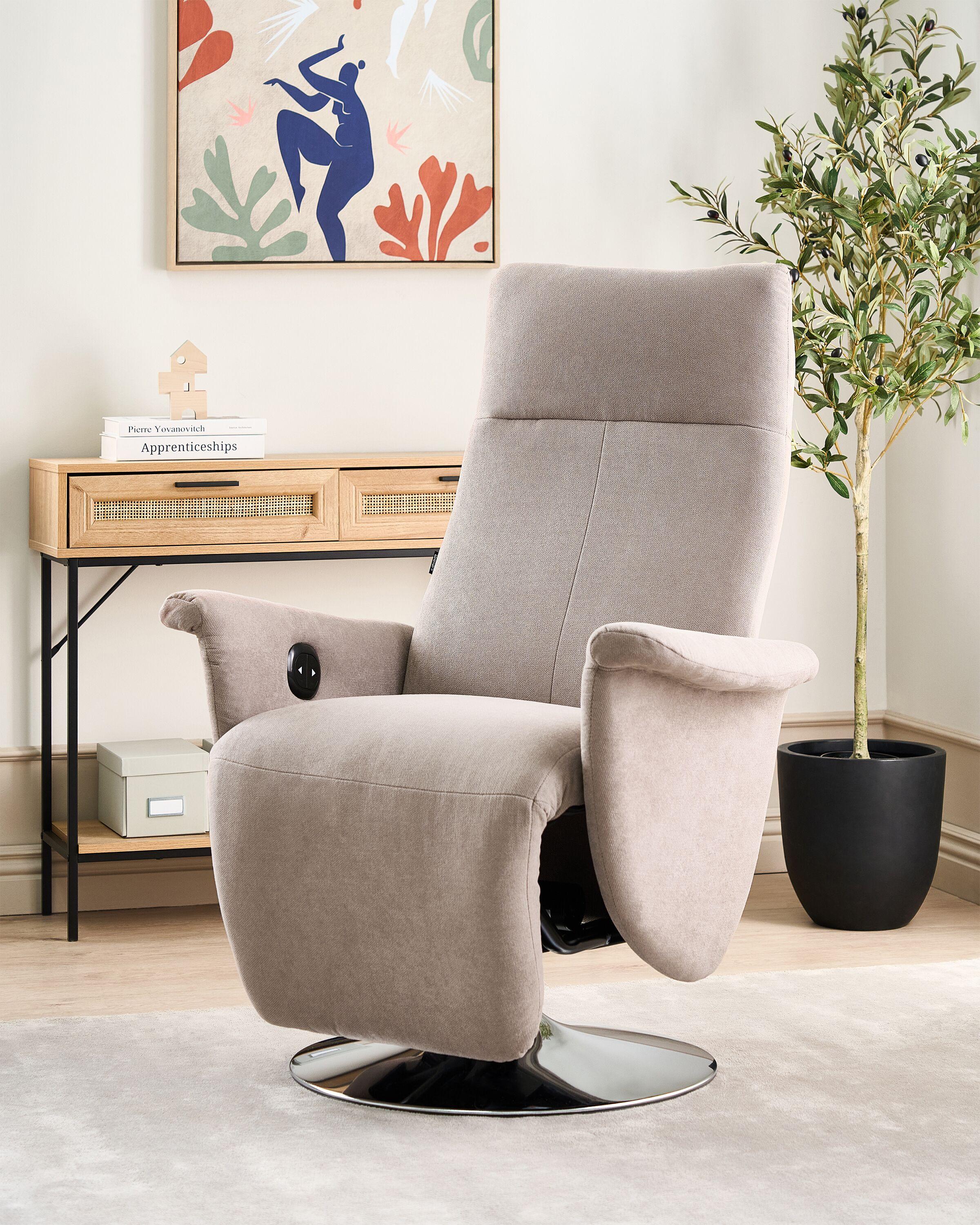 Beliani Fauteuil inclinable en Tissu Moderne PRIME  