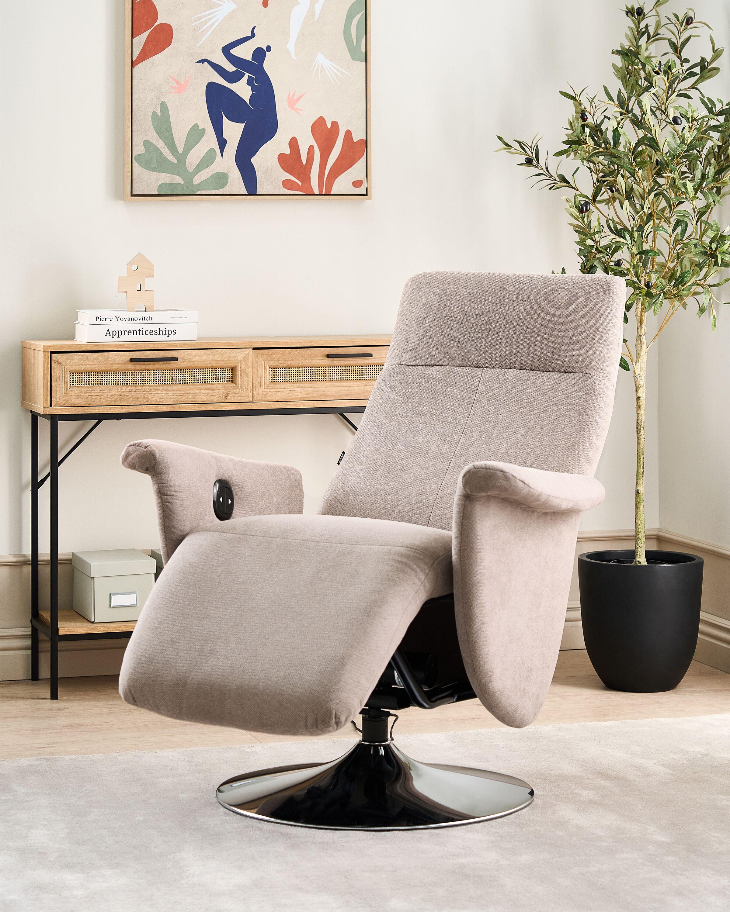 Beliani Fauteuil inclinable en Tissu Moderne PRIME  