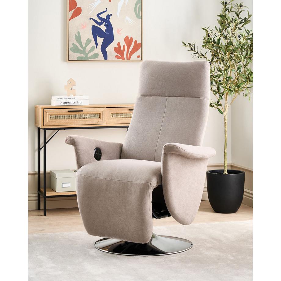 Beliani Fauteuil inclinable en Tissu Moderne PRIME  