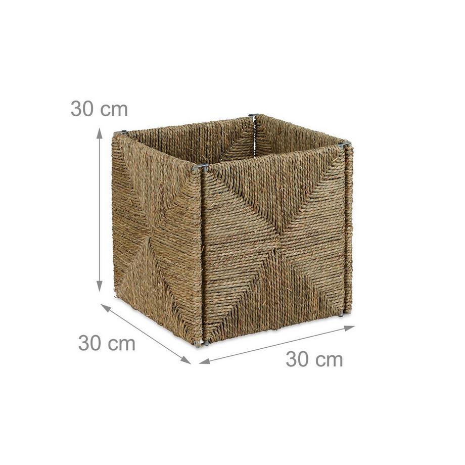 B2X Quadratischer Aufbewahrungskorb aus Seetang  