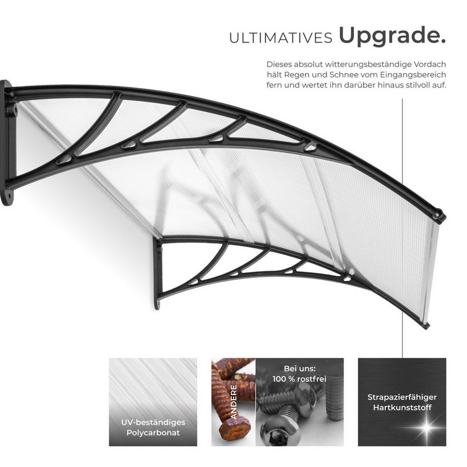 Tectake Auvent de porte Marquise  Design moderne en arcade  