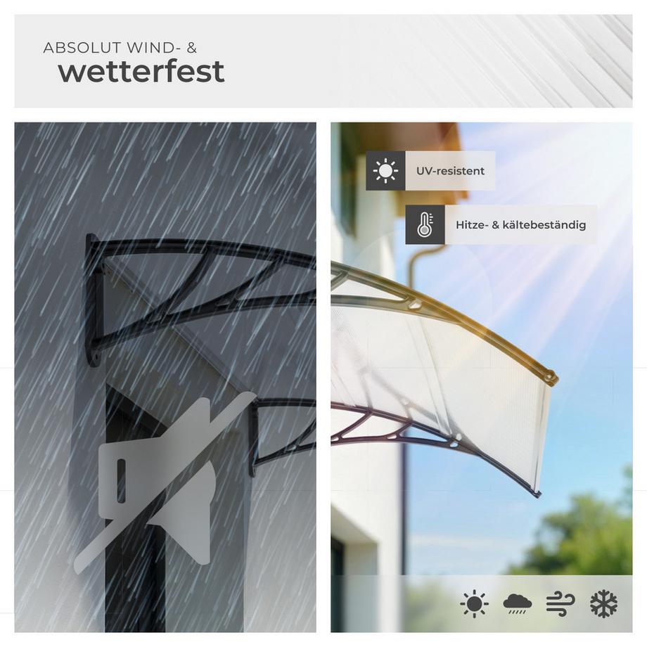 Tectake Auvent de porte Marquise  Design moderne en arcade  