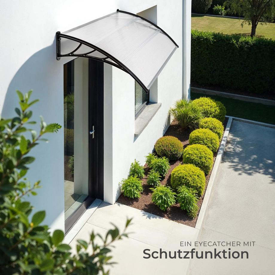 Tectake Auvent de porte Marquise  Design moderne en arcade  