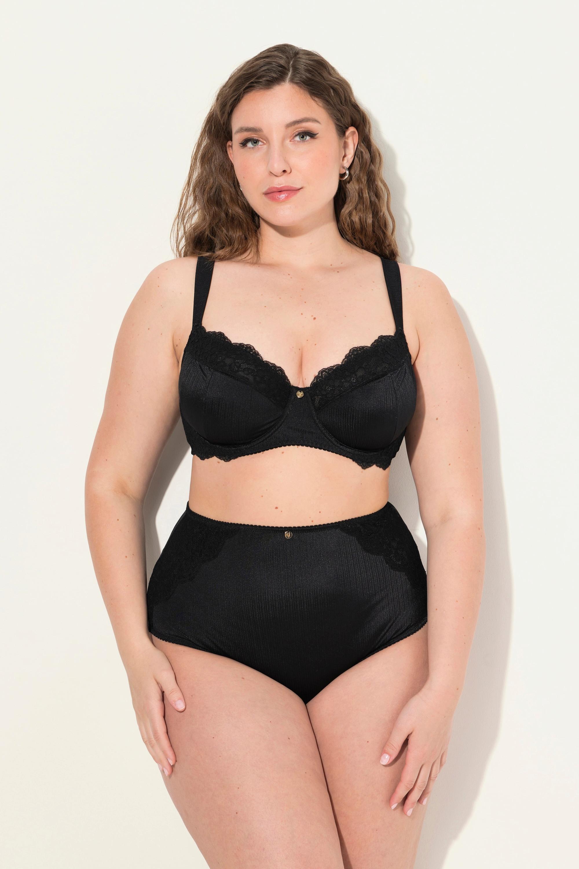 Ulla Popken Bügel-BH ohne Softcups Satin Spitze  