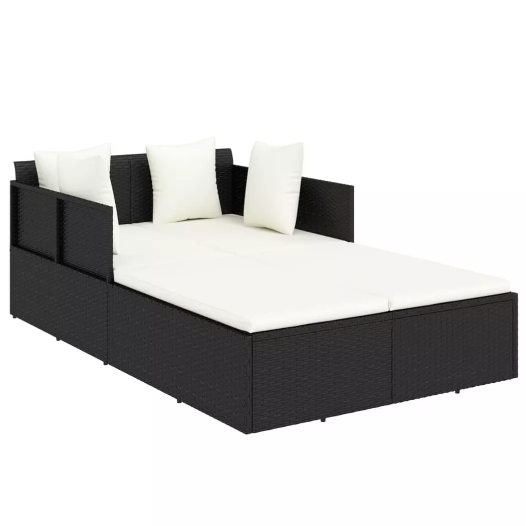 VidaXL - lettino Polirattan, One Size, Nero