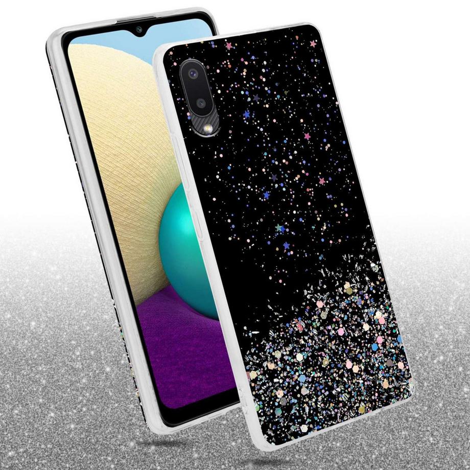 Cadorabo  Hülle für Samsung Galaxy A02 / M02 mit Glitzer Design 